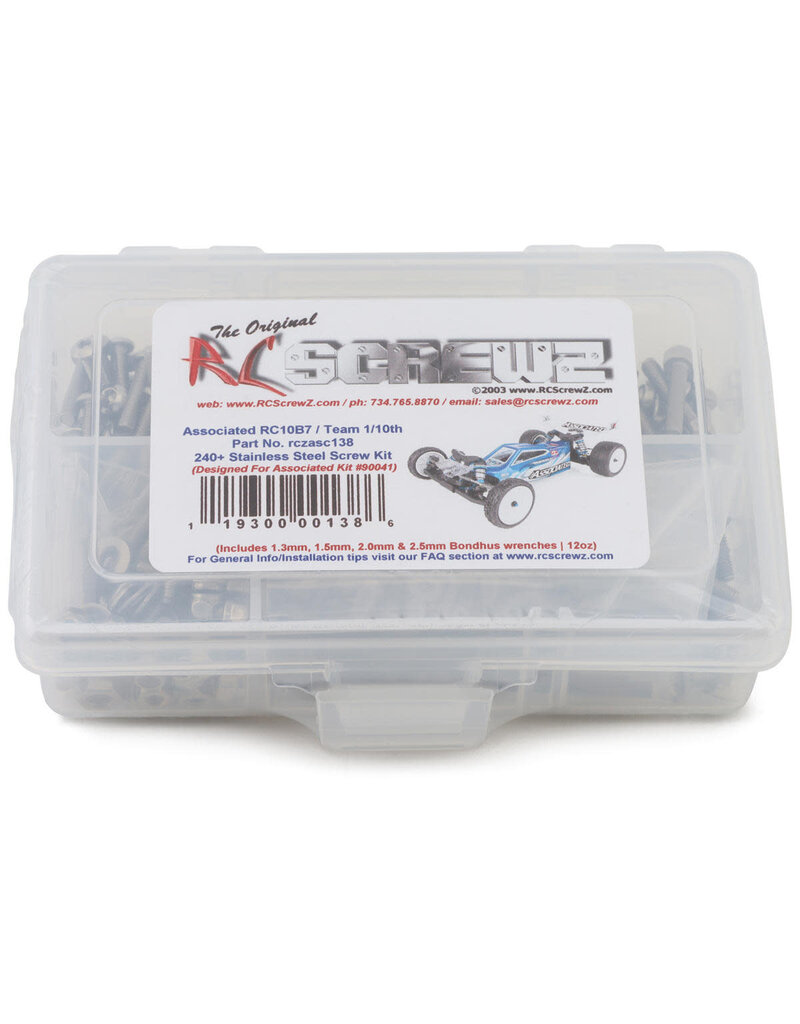 RC SCREWZ RCZASC138  TEAM ASSOCIATED RC10B7/B7D STAINLESS STEEL SCREW KIT
