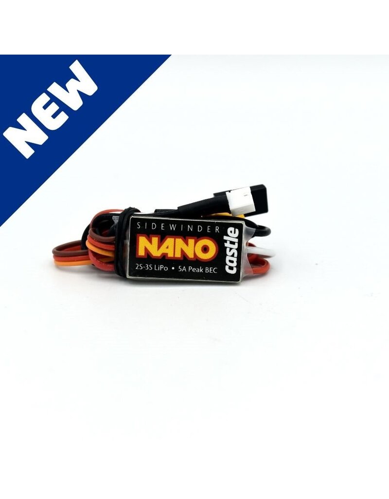CASTLE CREATIONS CSE010017601 SIDEWINDER NANO MICRO PLUG-N-PLAY BRUSHLESS/BRUSHED ESC (12.6V) W/XT30 CONNECTOR