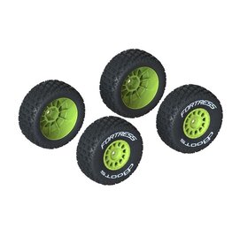 ARRMA ARA550115 DBOOTS FORTRESS TIRE SET FOR MOJAVE GROM YELLOW (4)