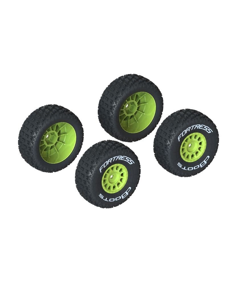 ARRMA ARA550115 DBOOTS FORTRESS TIRE SET FOR MOJAVE GROM YELLOW (4)