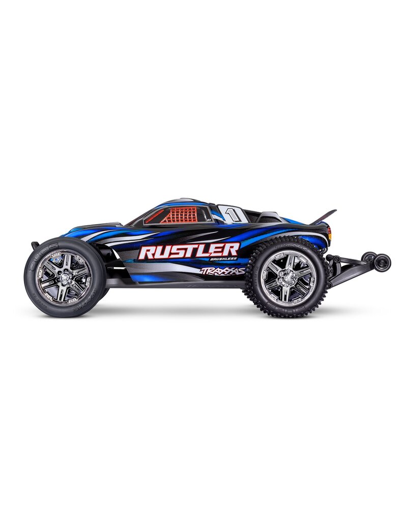 TRAXXAS TRA37354-4-BLUE 1/10 RUSTLER 2WD BL-2S HD RTR STADIUM TRUCK: BLUE