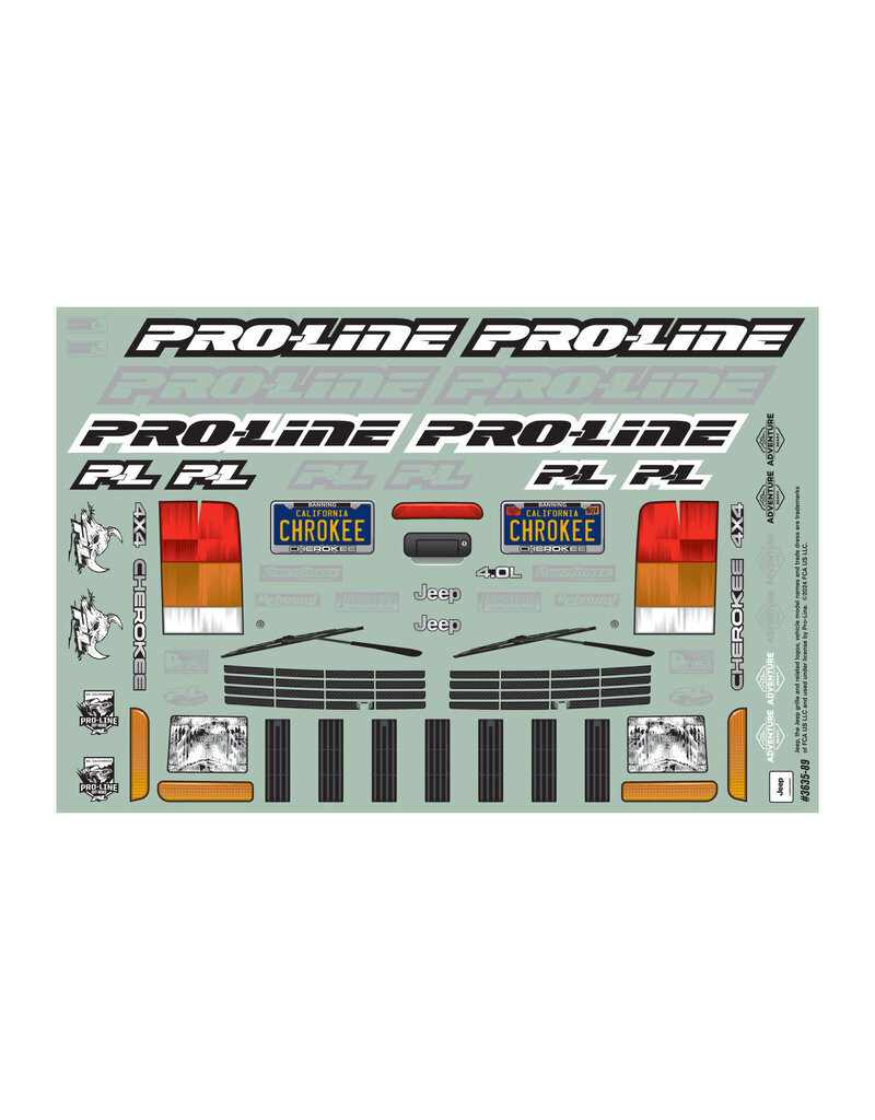 PROLINE RACING PRO363500 2001 JEEP CHEROKEE CLEAR BODY 12.3 WB