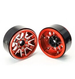 TREAL TRLX003JBTKZT  TYPE L 1.9" V-SPOKE BEADLOCK WHEELS (RED) (4)