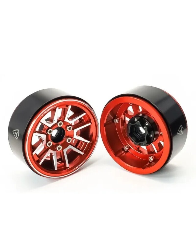 TREAL TRLX003JBTKZT  TYPE L 1.9" V-SPOKE BEADLOCK WHEELS (RED) (4)