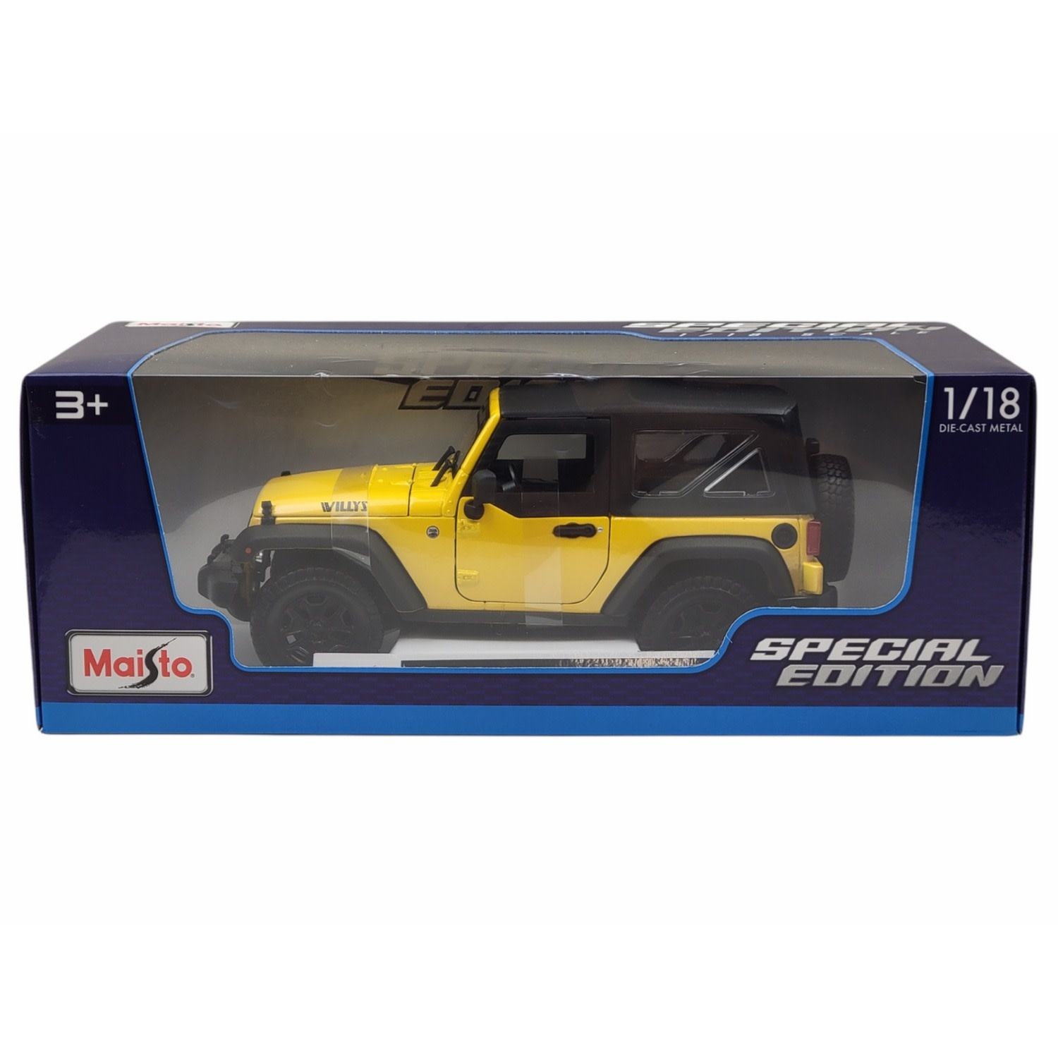 MAISTO 31676 S.E. 1/18 SCALE DIECAST 2014 JEEP WRANGLER: YELLOW