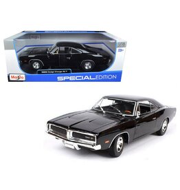 MAISTO MAISTO 31387 S.E. 1/18 SCALE DIECAST 1969 DODGE CHARGER R/T: BLACK