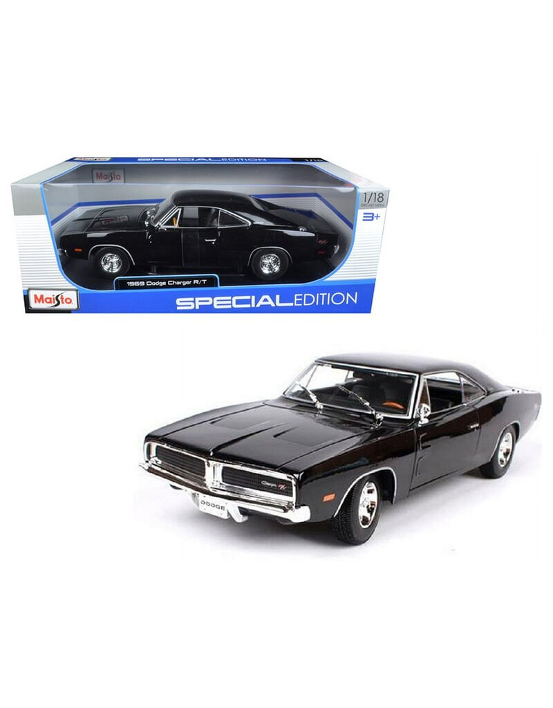 MAISTO MAISTO 31387 S.E. 1/18 SCALE DIECAST 1969 DODGE CHARGER R/T: BLACK