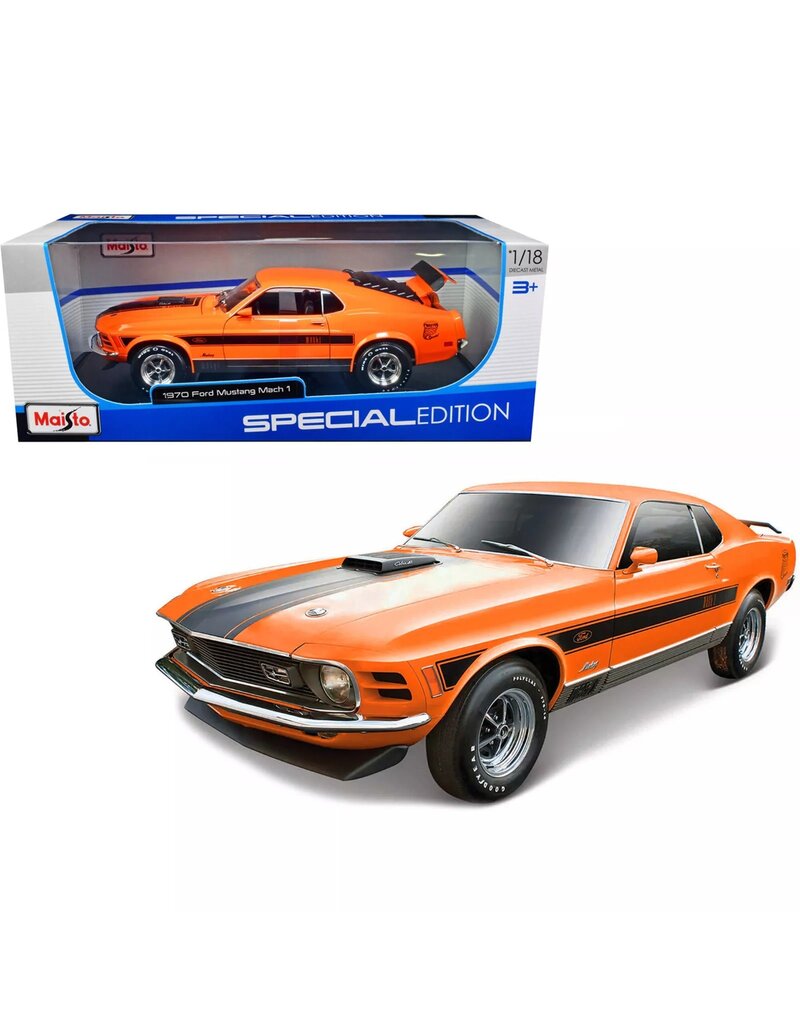 MAISTO MAISTO 31453 S.E. 1/18 SCALE DIECAST 1970 FORD MUSTANG MACH 1: ORANGE