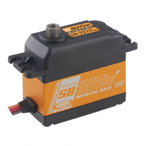 SAVSB2270SGP HIGH VOLTAGE BRUSHLESS DIGITAL SERVO W/SOFT START, 0.11SEC / 624.9OZ @ 8.4V