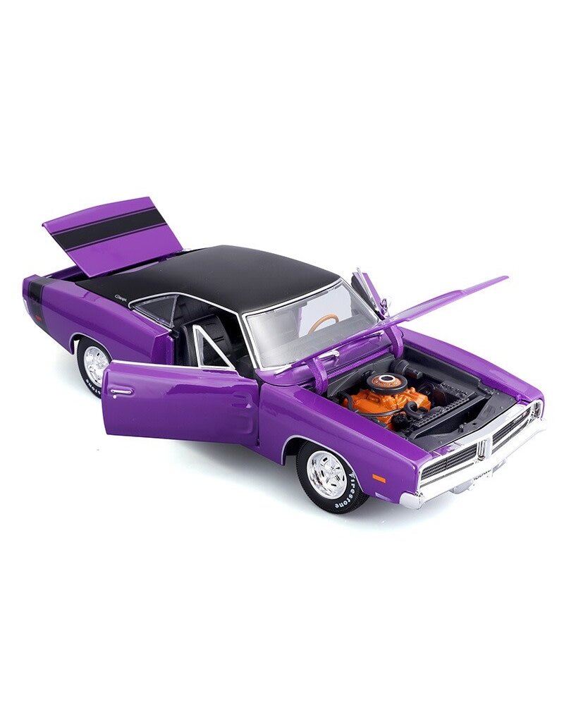 MAISTO MAISTO 31387 S.E. 1/18 SCALE DIECAST 1969 DODGE CHARGER R/T: PURPLE