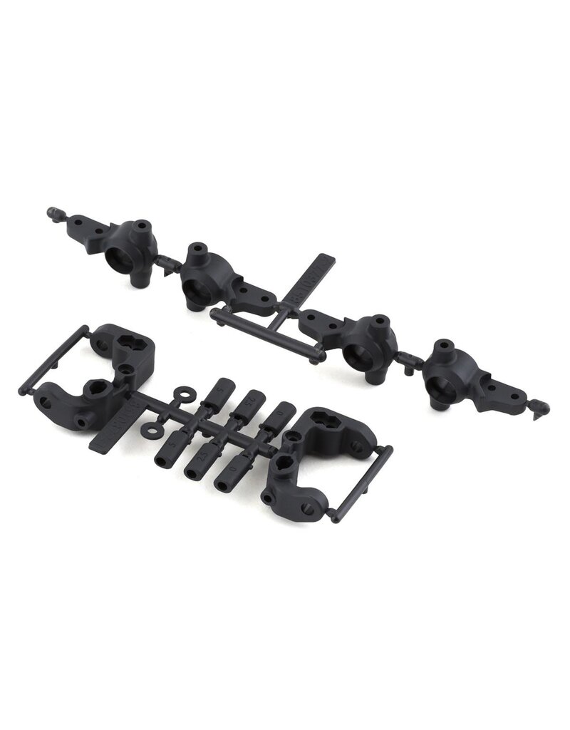 TEAM ASSOCIATED ASC91985 RC10B6.4 1MM SCRUB CASTER AND STEERING BLOCKS, CARBON