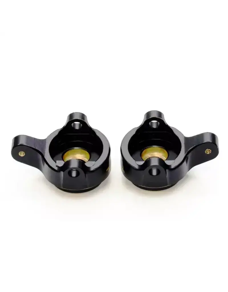 TREAL TRLX002MHU5DR SCX24 BRASS FRONT STEERING KNUCKLES 10G: BLACK (2)