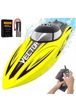 EXHOBBY VOL79114 VECTOR 65 BRUSHED BOAT RTR: YELLOW
