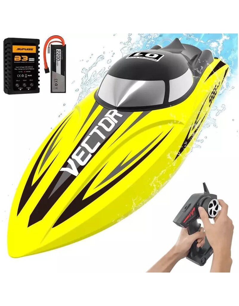 EXHOBBY VOL79114 VECTOR 65 BRUSHED BOAT RTR: YELLOW