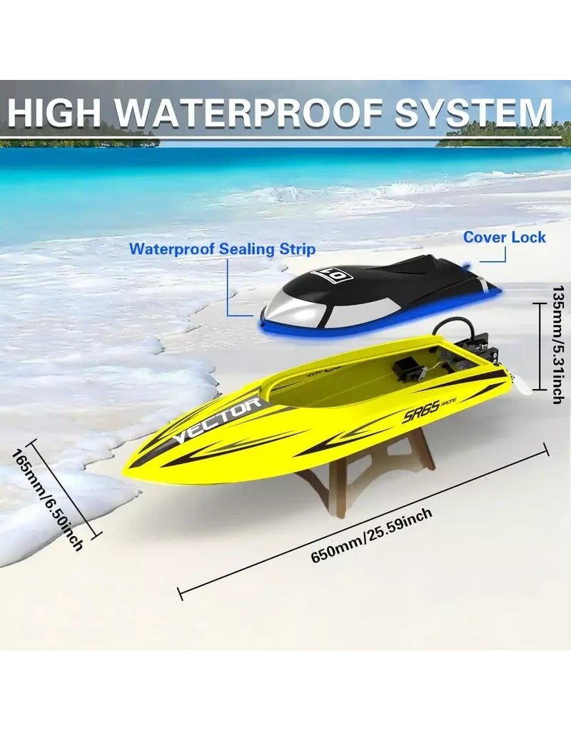 EXHOBBY VOL79114 VECTOR 65 BRUSHED BOAT RTR: YELLOW