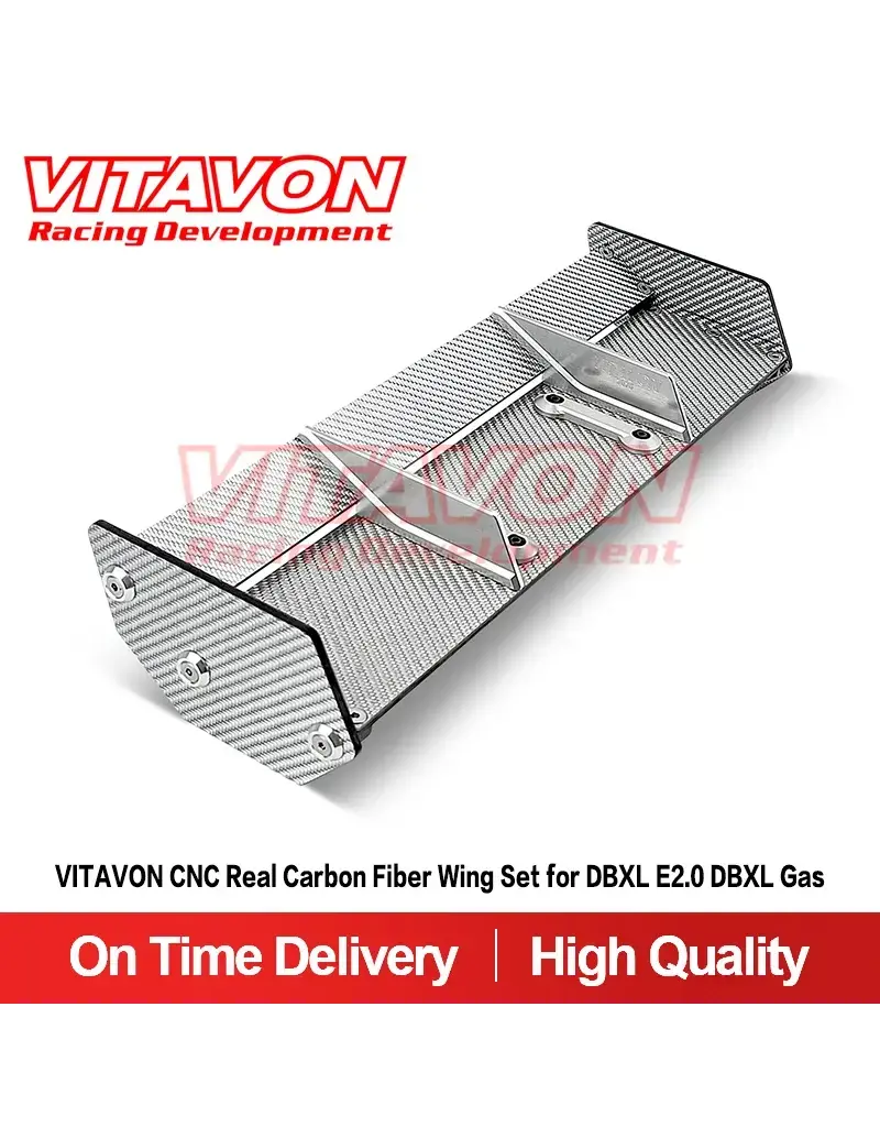 VITAVON VTNDBXL150 REAR CARBON FIBER WING SET FOR DBXL-E SILVER