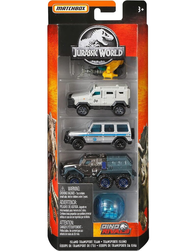 MATCHBOX MTL FMX40 MATCHBOX JURASSIC WORLD 5-PACK CARS