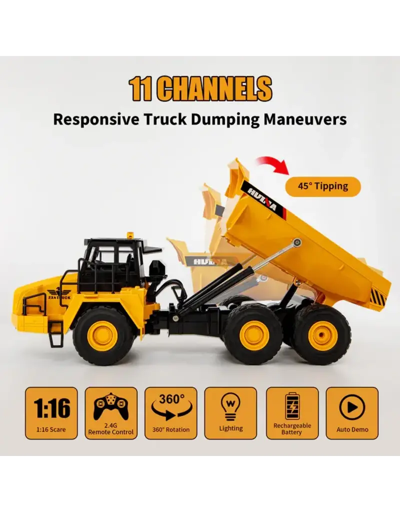 HUINA HUN11553 1/16 METAL ARTICULATED DUMP TRUCK
