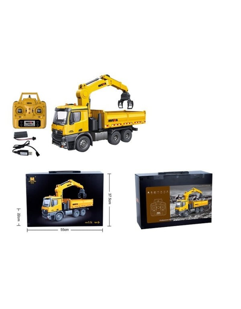 HUINA HUN11575 1/14 METAL DUMP TRUCK W/ GRAPPLE