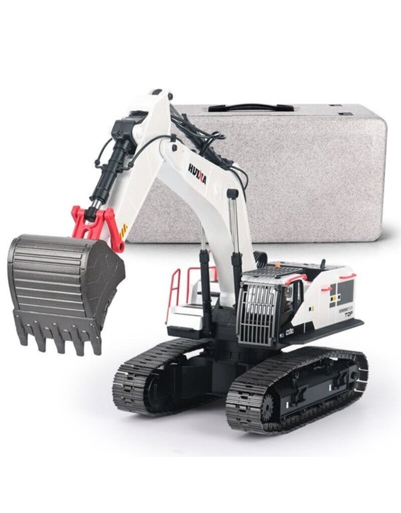 HUINA HUN11594W EXCAVATOR YELLOW 1/14 SCALE: WHITE