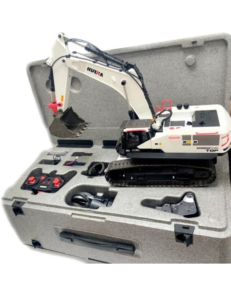 HUINA HUN11594W EXCAVATOR YELLOW 1/14 SCALE: WHITE