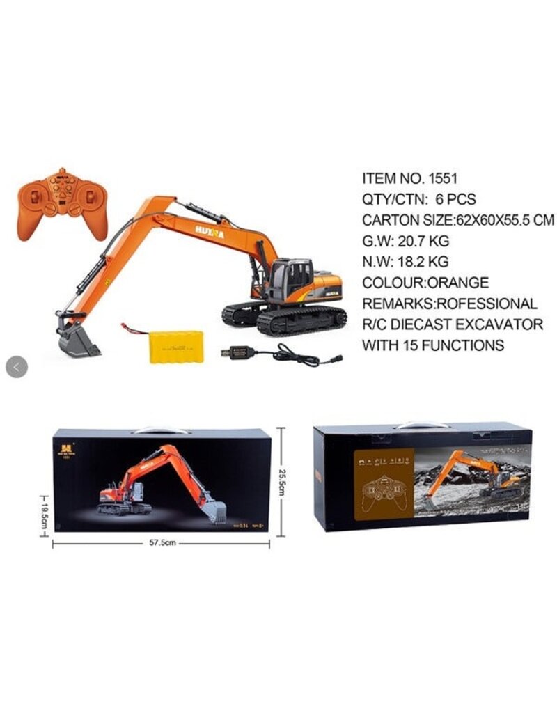 HUINA HUN11551 1/14 RC METAL EXCAVATOR