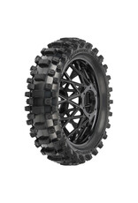 PROLINE RACING PRO1023010 GEOMAX MX33 V2 BEAD CR4 REAR TIRE MOUNTED ON BULLYSPOKE WHEEL BLACK