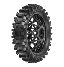 PROLINE RACING PRO1023010 GEOMAX MX33 V2 BEAD CR4 REAR TIRE MOUNTED ON BULLYSPOKE WHEEL BLACK