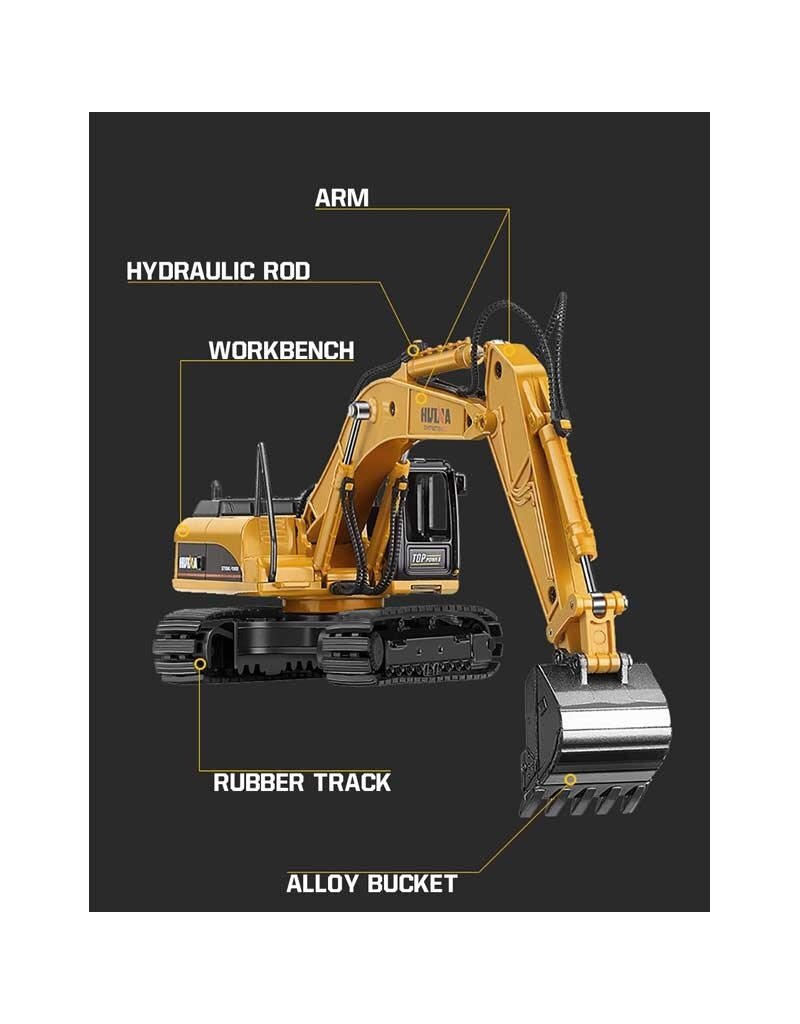 HUINA IMX14529 1/50 ALLOY EXCAVATOR GREEN