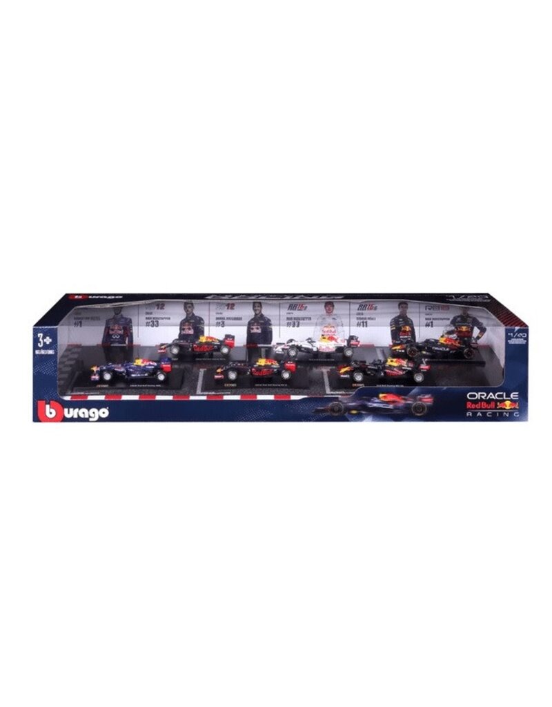 BURAGO BURAGO 1601290 FORMULA RACING RED BULL DIE-CAST MODEL CAR 6-PACK