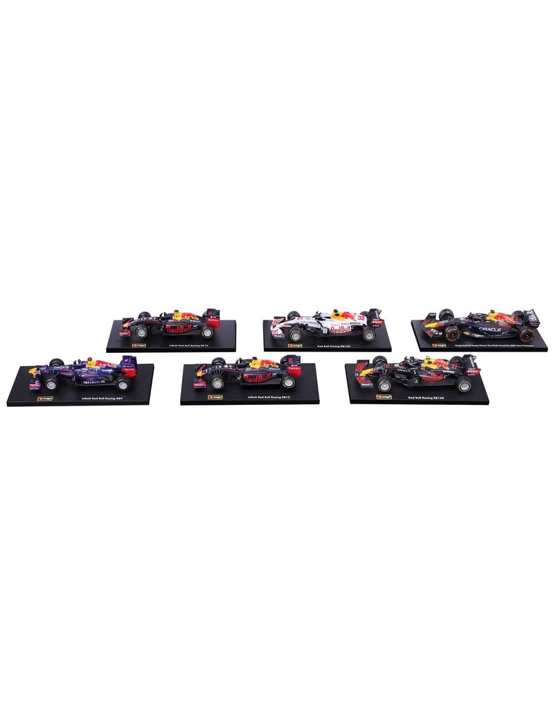 BURAGO BURAGO 1601290 FORMULA RACING RED BULL DIE-CAST MODEL CAR 6-PACK