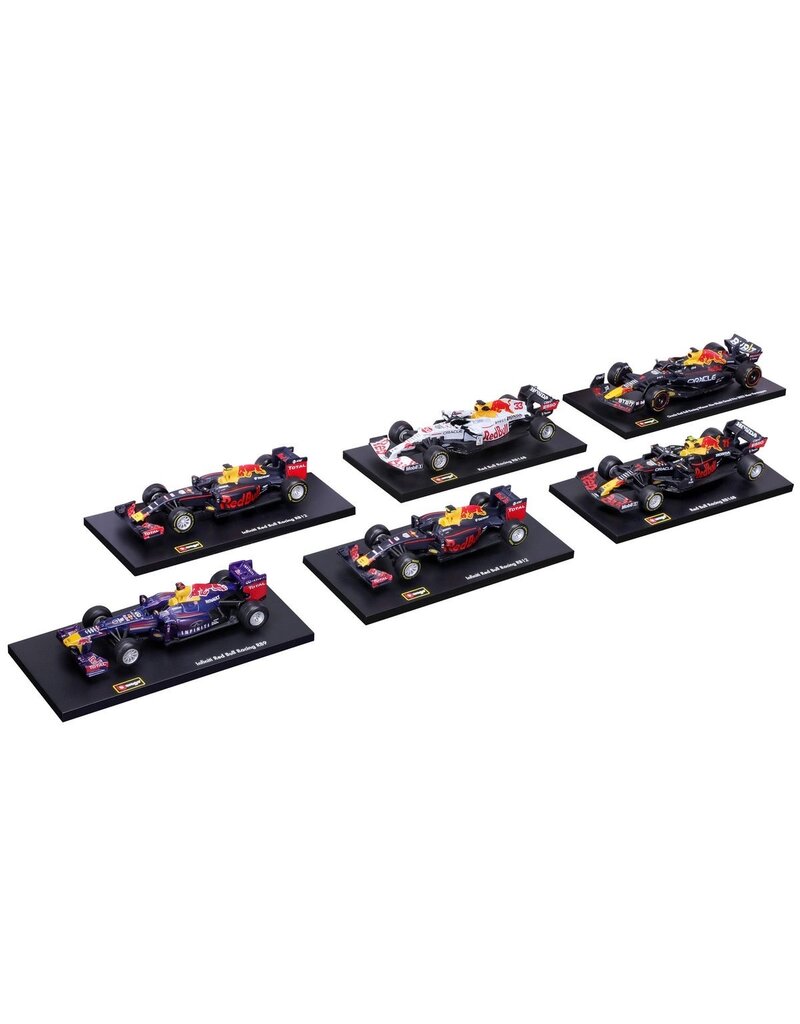BURAGO BURAGO 1601290 FORMULA RACING RED BULL DIE-CAST MODEL CAR 6-PACK