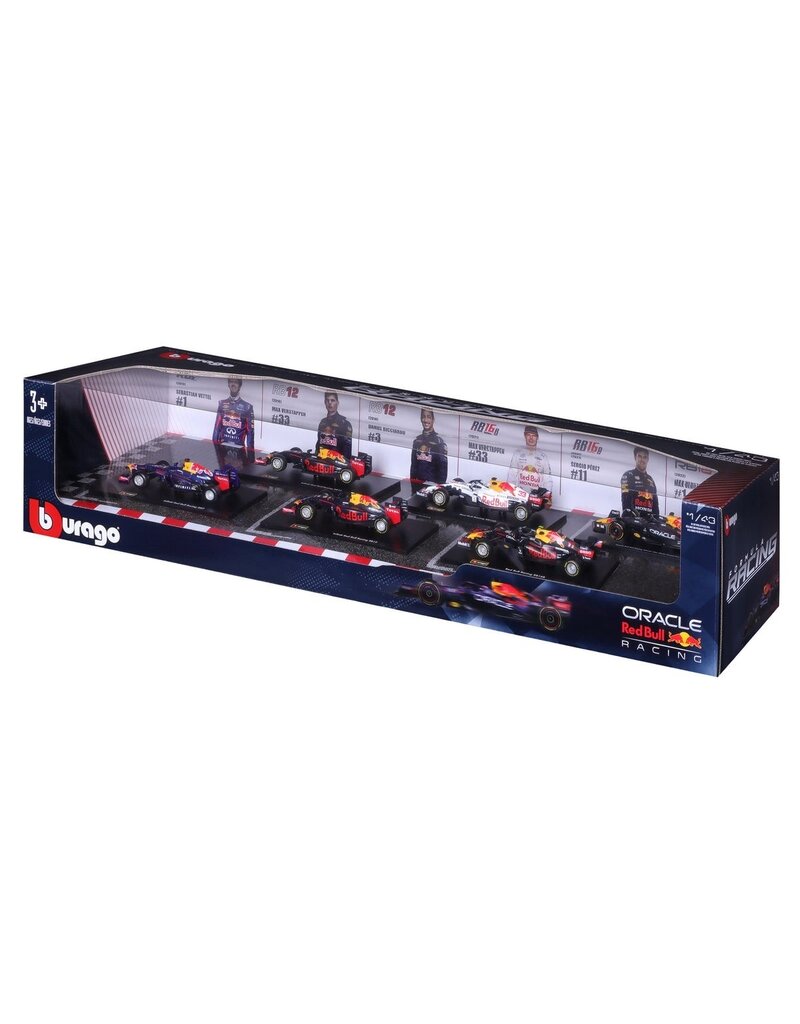 BURAGO BURAGO 1601290 FORMULA RACING RED BULL DIE-CAST MODEL CAR 6-PACK