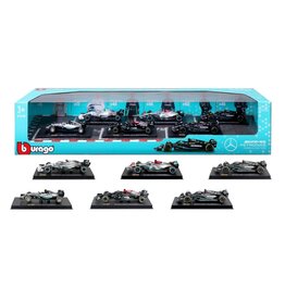 BURAGO BURAGO 1601290 FORMULA RACING MERCEDES DIE-CAST MODEL CAR 6-PACK