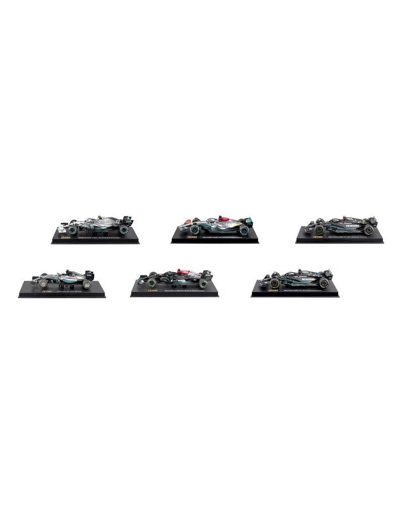 BURAGO BURAGO 1601290 FORMULA RACING MERCEDES DIE-CAST MODEL CAR 6-PACK