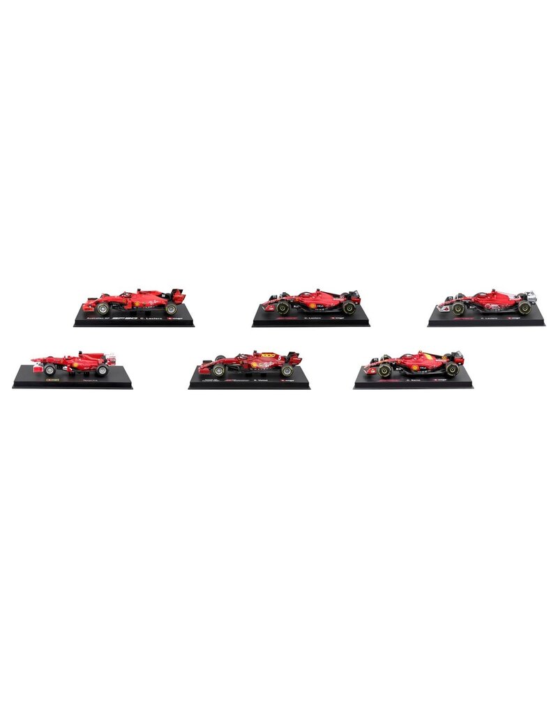 BURAGO BURAGO 1601290 FORMULA RACING FERRARI DIE-CAST MODEL CAR 6-PACK
