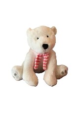 GITZY GITZY POLAR BEAR PLUSH TOY PINK AND WHITE SCARF WINTER