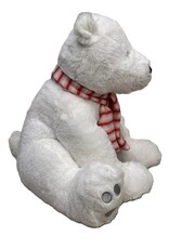 GITZY GITZY POLAR BEAR PLUSH TOY PINK AND WHITE SCARF WINTER