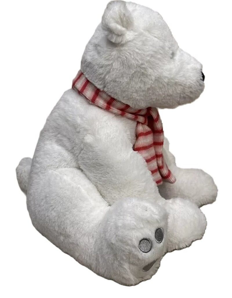 GITZY GITZY POLAR BEAR PLUSH TOY PINK AND WHITE SCARF WINTER