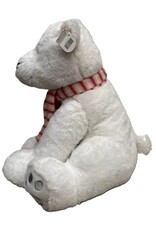 GITZY GITZY POLAR BEAR PLUSH TOY PINK AND WHITE SCARF WINTER