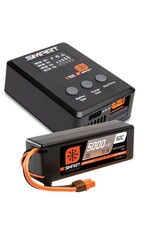 SPEKTRUM SPMX-1033 SMART POWERSTAGE SURFACE BUNDLE: 5000MAH 3S 50C LIPO BATTERY (IC3) / 100W S100 CHARGER