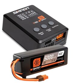 SPEKTRUM SPMX-1033 SMART POWERSTAGE SURFACE BUNDLE: 5000MAH 3S 50C LIPO BATTERY (IC3) / 100W S100 CHARGER