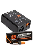SPEKTRUM SPMX-1032 SMART POWERSTAGE SURFACE BUNDLE: 5000MAH 2S 50C LIPO BATTERY (IC5) / 100W S100 CHARGER