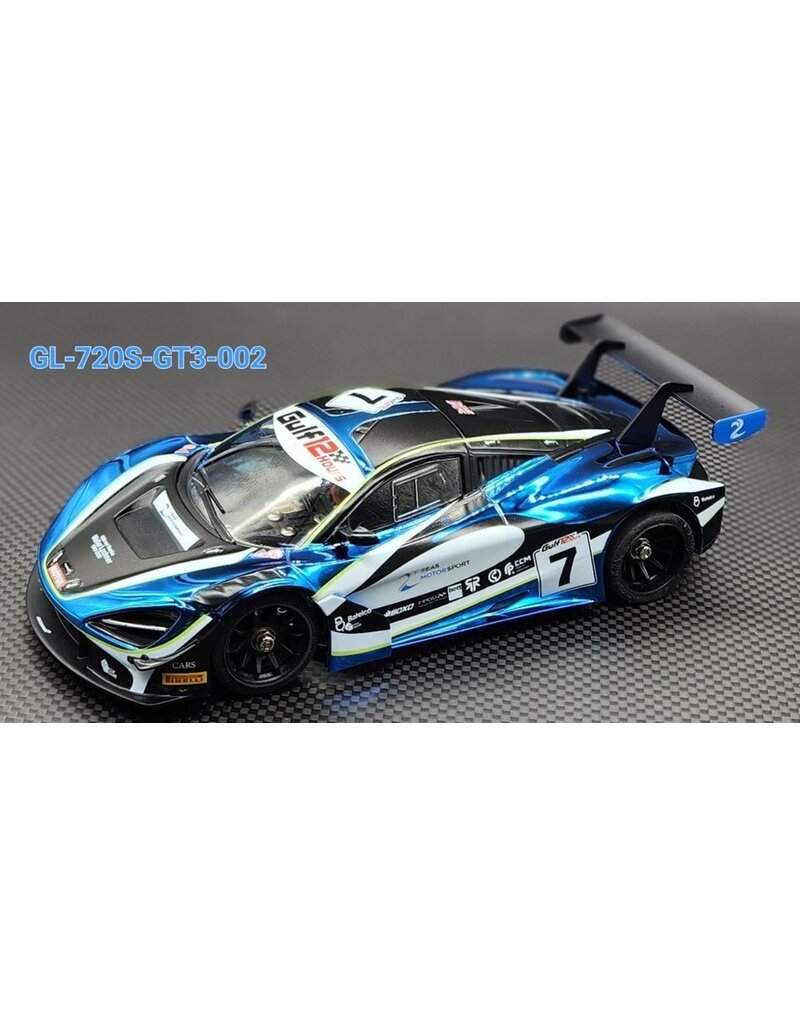 GL RACING GL-720S-GT3-002  MCLAREN 720S GT3 #7 LIVERY BODY: CHROME BLUE/ WHITE