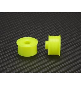 PN RACING PN MR2089R3-19 2WD DELRIN FORMULA 11X19 FLANGED REAR WHEELS 3MM OFFSET: YELLOW  (2)