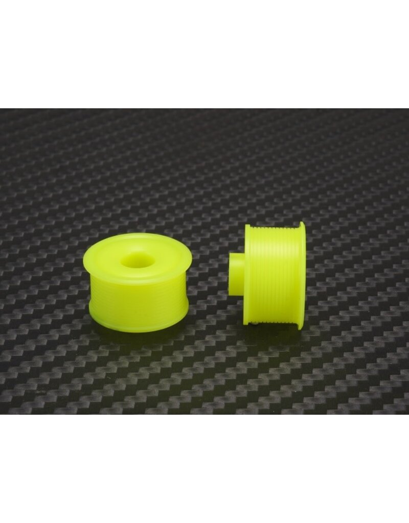 PN RACING PN MR2089R3-19 2WD DELRIN FORMULA 11X19 FLANGED REAR WHEELS 3MM OFFSET: YELLOW  (2)