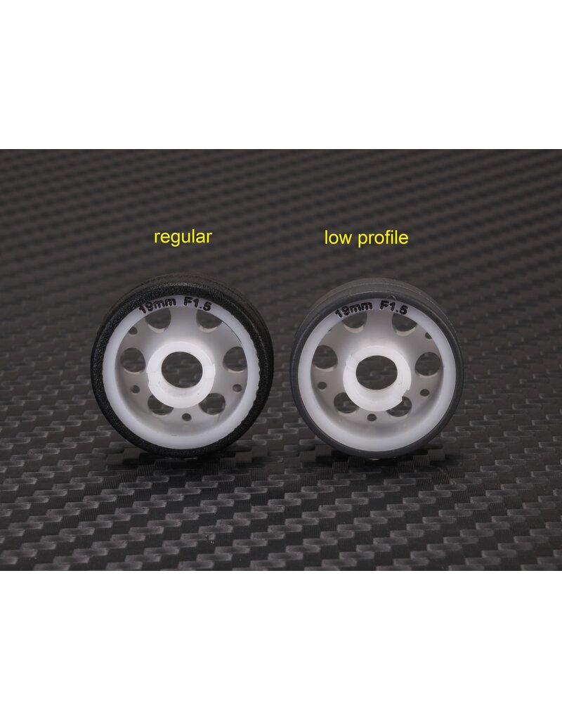 PN RACING PN MR2086F05 2WD DELRIN 6 SPOKE 8.5X19MM FLANGED FRONT WHEELS 0.5MM OFFSET: WHITE (2)