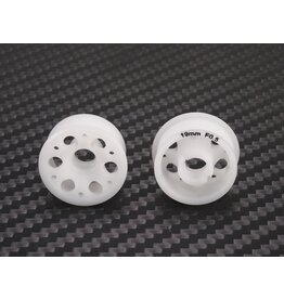 PN RACING PN MR2086F05 2WD DELRIN 6 SPOKE 8.5X19MM FLANGED FRONT WHEELS 0.5MM OFFSET: WHITE (2)