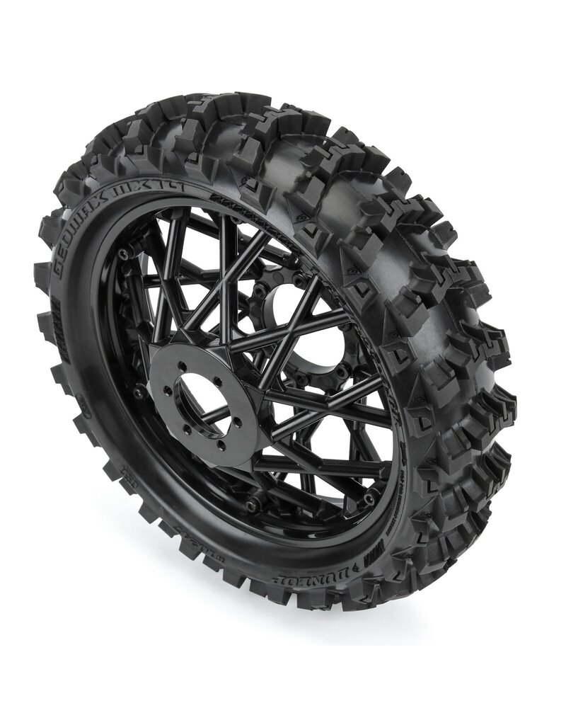 PROLINE RACING PRO1024710 DUNLOP GEOMAX MX14 V2 BEAD CR4 REAR TIRE MTD ON BULLY SPOKE BLACK WHEEL