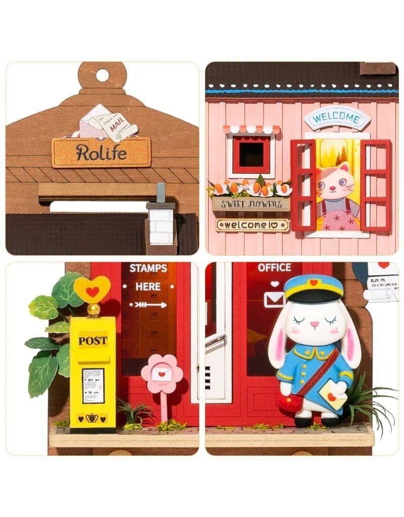 ROBOTIME ROEDS021 WALL HANGING SERIES; LOVE POST OFFICE